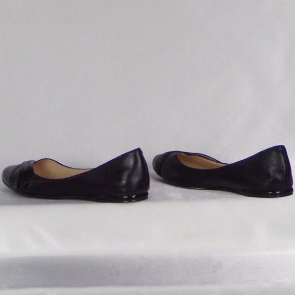 NINE WEST size 6M NW7SPLENDOR black point-toe ballet flats leather uppers - Picture 10 of 16
